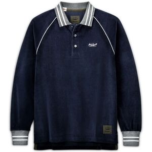 Used Medium Todd Snyder x Converse Jack Purcell Velour Long Sleeve Rugby in Blue